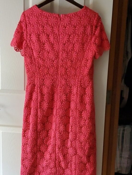Talbots Lace Crochet Shift Floral Dress Size 4 - Picture 9 of 12